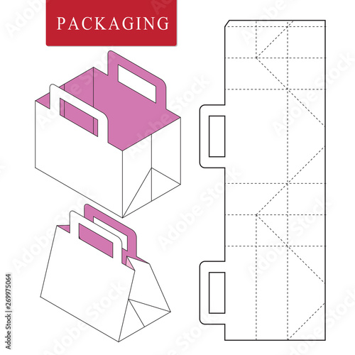 Bag packaging template for wearing.