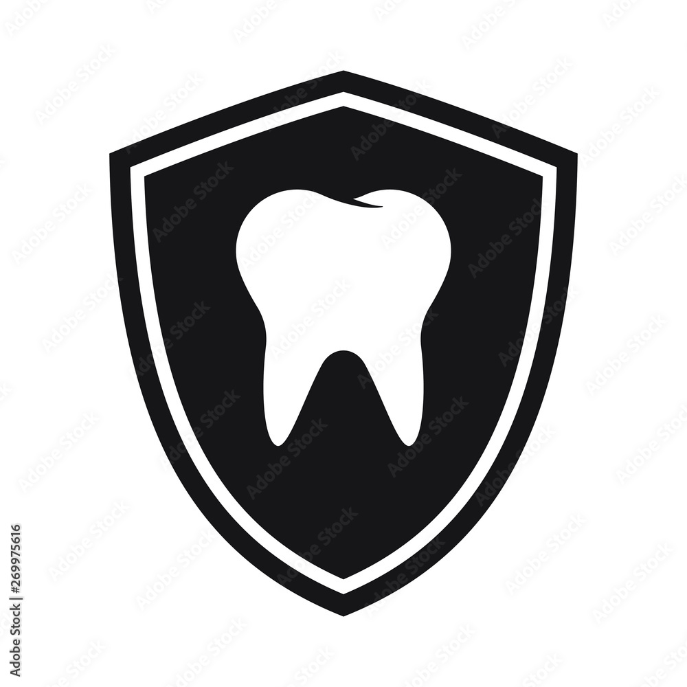 Tooth protection icon, logo isolated on white background Tooth protection icon, logo isolated on white background