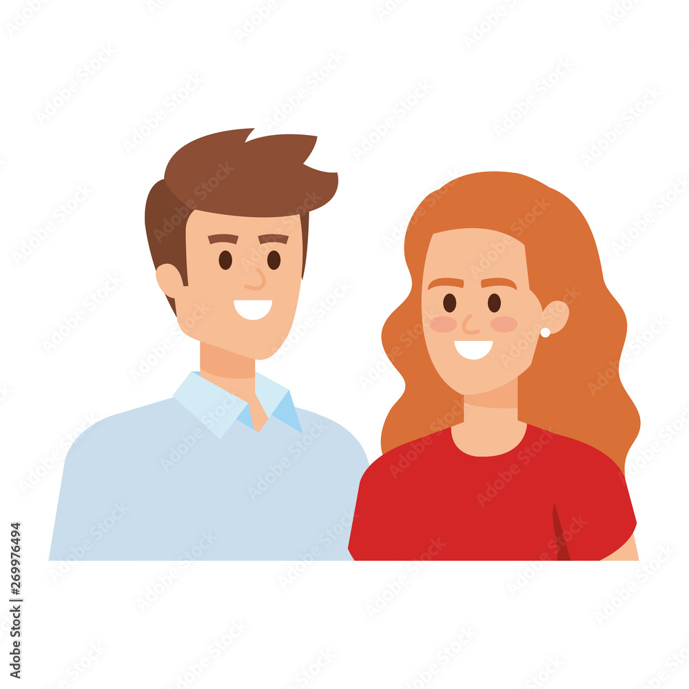 business couple avatars characters vector illustration business couple avatars characters vector illustration