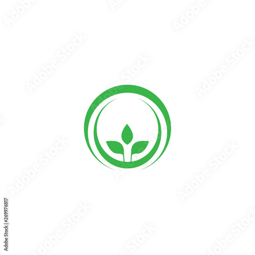 Natural leaf icon logo design vector template