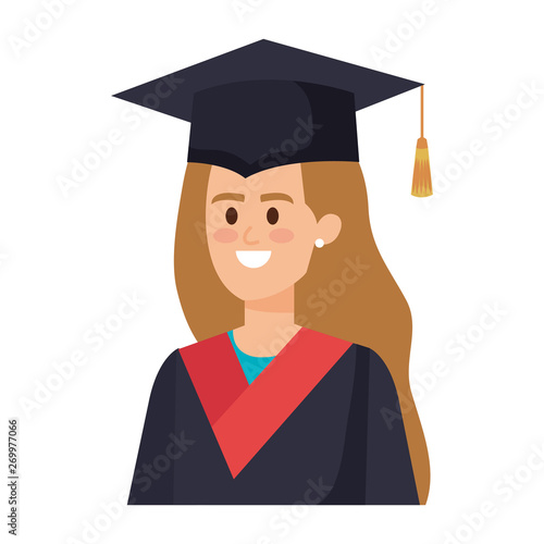 young woman student graduated character