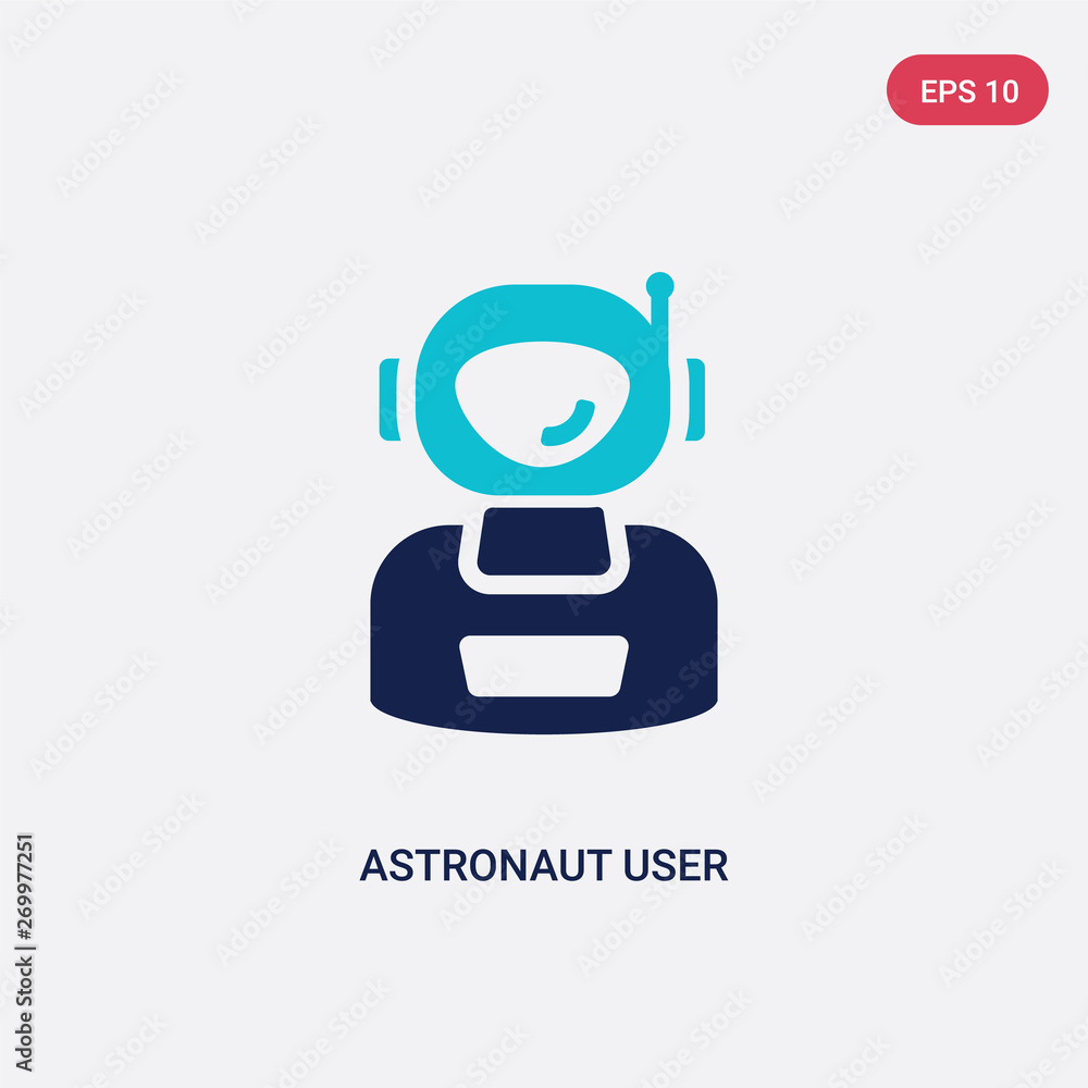 two color astronaut user vector icon from astronomy concept. isolated blue astronaut user vector sign symbol can be use for web, mobile and logo. eps 10