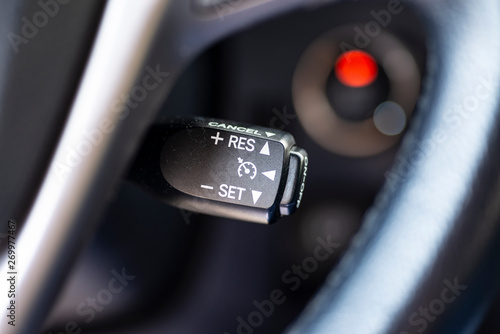 interior of a car, cruise control