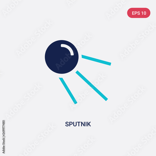 two color sputnik vector icon from astronomy concept. isolated blue sputnik vector sign symbol can be use for web, mobile and logo. eps 10
