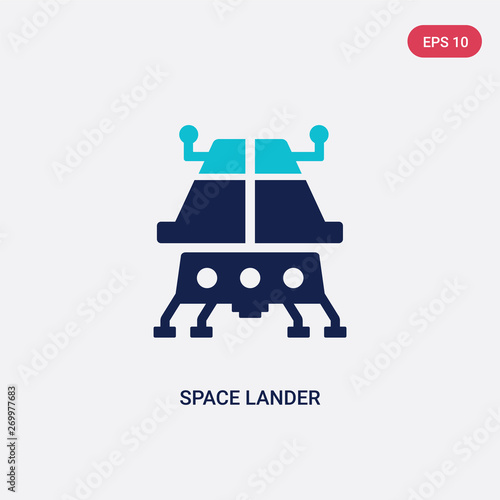 two color space lander vector icon from astronomy concept. isolated blue space lander vector sign symbol can be use for web, mobile and logo. eps 10