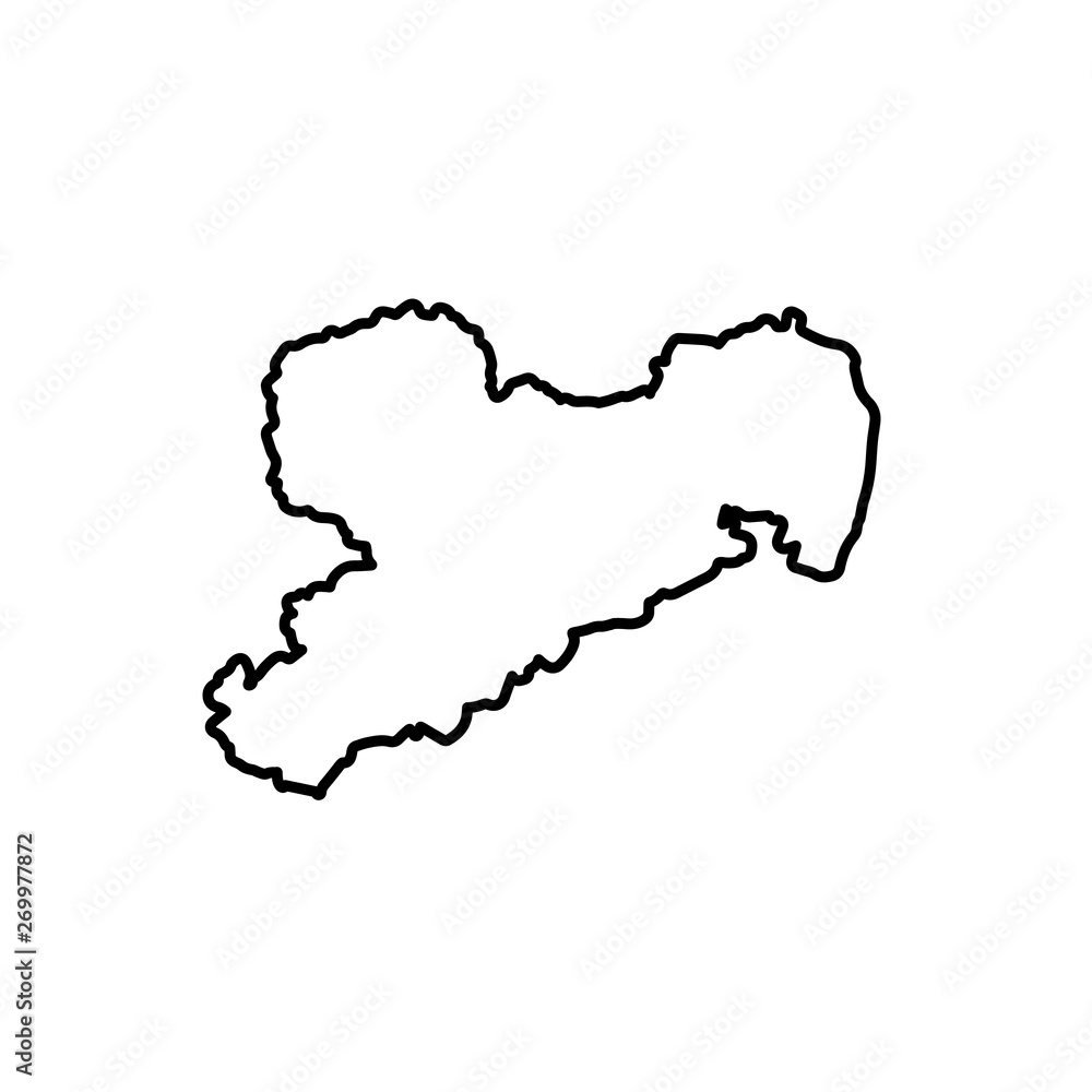 map of Saxony. vector illustration