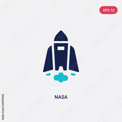 two color nasa vector icon from astronomy concept. isolated blue nasa vector sign symbol can be use for web, mobile and logo. eps 10