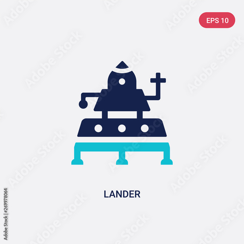 two color lander vector icon from astronomy concept. isolated blue lander vector sign symbol can be use for web, mobile and logo. eps 10