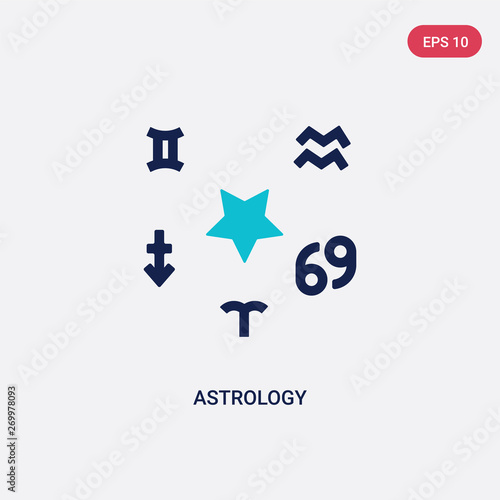 two color astrology vector icon from astronomy concept. isolated blue astrology vector sign symbol can be use for web, mobile and logo. eps 10