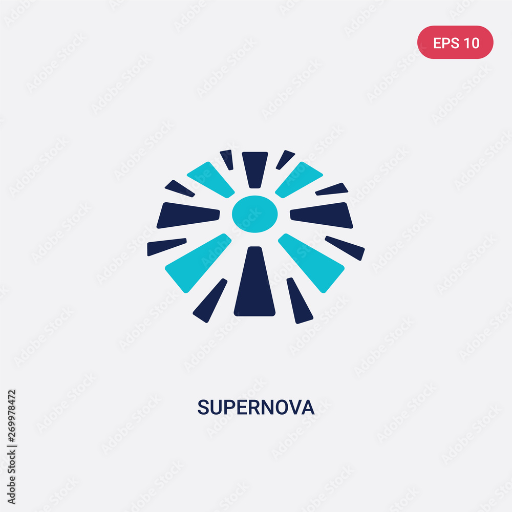 two color supernova vector icon from astronomy concept. isolated blue supernova vector sign symbol can be use for web, mobile and logo. eps 10