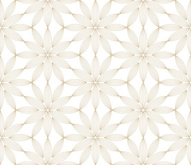 Keuken achterwand Kerstmis motieven patronen Modern goudkleurig bloemenpatroon op wit  © nadiinko