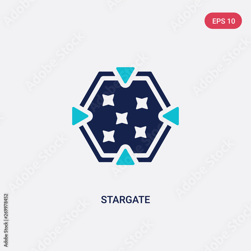 two color stargate vector icon from astronomy concept. isolated blue stargate vector sign symbol can be use for web, mobile and logo. eps 10