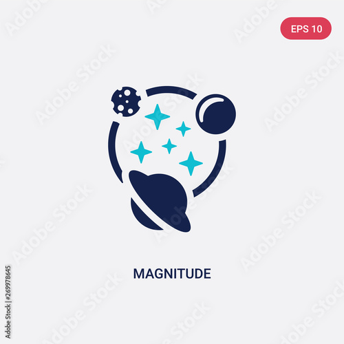 two color magnitude vector icon from astronomy concept. isolated blue magnitude vector sign symbol can be use for web, mobile and logo. eps 10