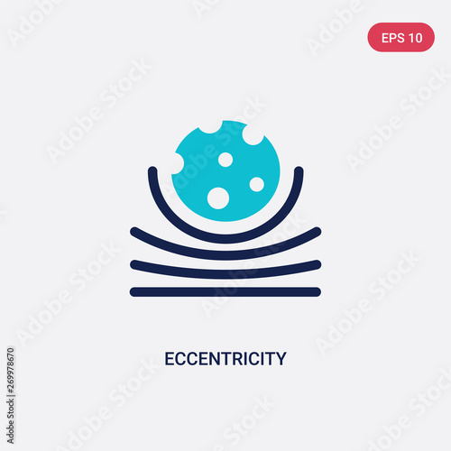 two color eccentricity vector icon from astronomy concept. isolated blue eccentricity vector sign symbol can be use for web, mobile and logo. eps 10