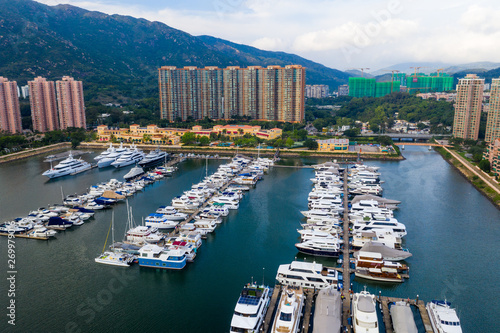 Aerial view of Hong Kong gold coast