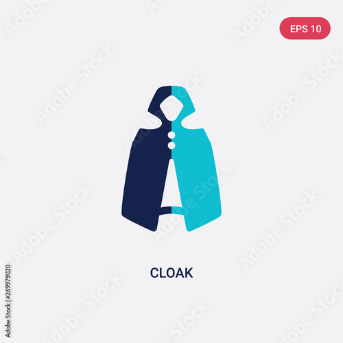 two color cloak vector icon from autumn concept. isolated blue cloak vector sign symbol can be use for web, mobile and logo. eps 10