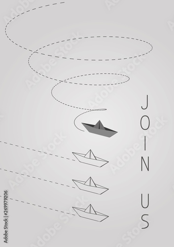 join us with a folded paper boat.