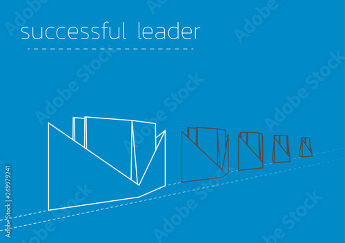 successful leader with a folded paper steamboat