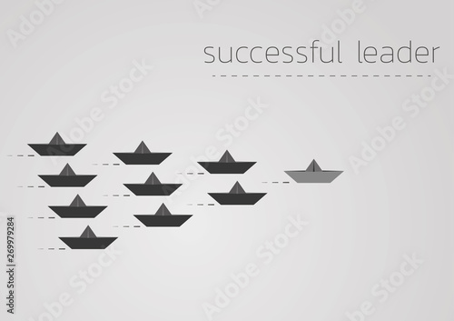 successful leader with a folded paper steamboat