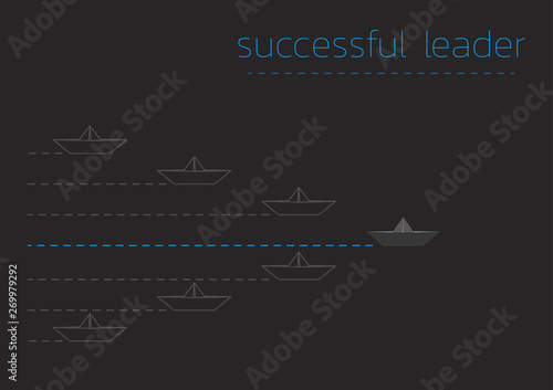 successful leader with a folded paper steamboat