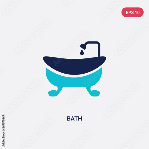 two color bath vector icon from beauty concept. isolated blue bath vector sign symbol can be use for web, mobile and logo. eps 10