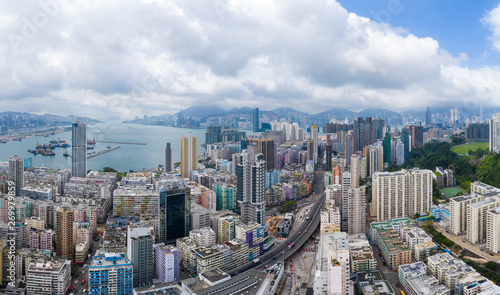 Photography Top view of Hong Kong residential district