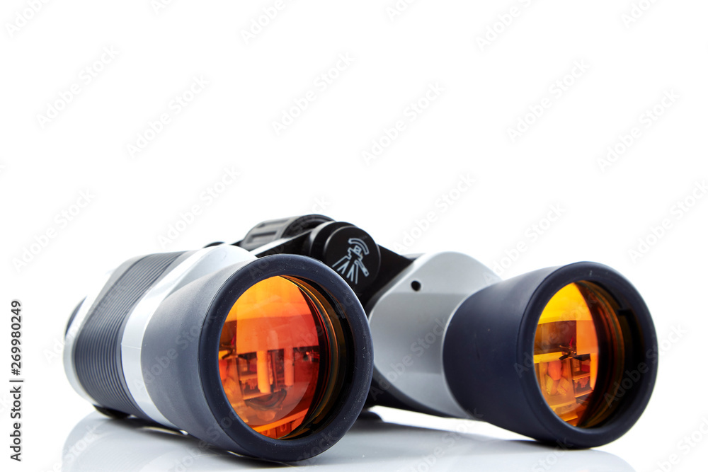 Close-Up Of Binoculars White Background Close-Up Of Binoculars White Background