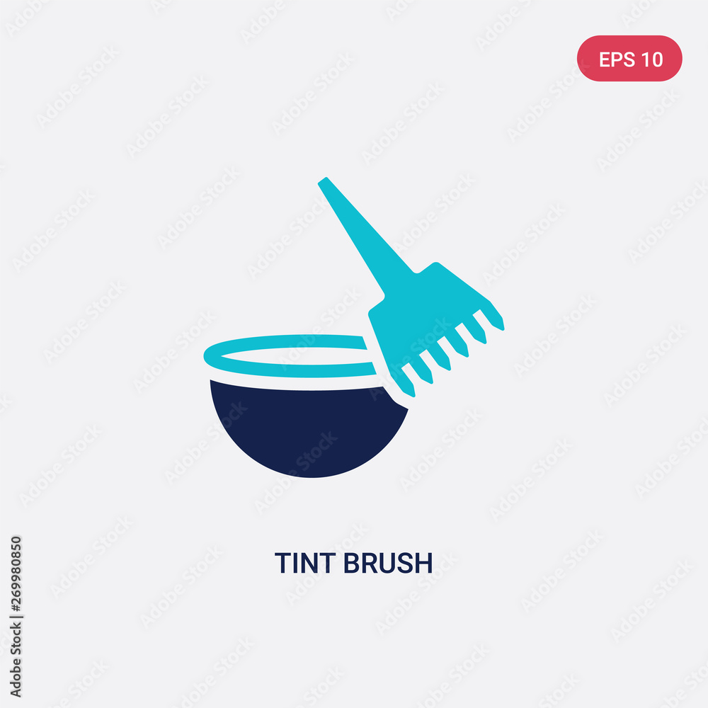 two color tint brush vector icon from beauty concept. isolated blue tint brush vector sign symbol can be use for web, mobile and logo. eps 10