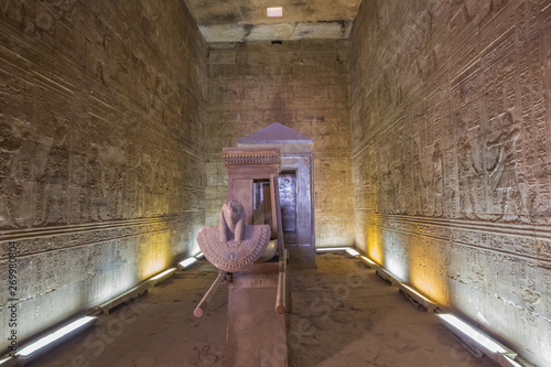 View inside the Holy of Holies in the Temple of Horus in Edfu photo