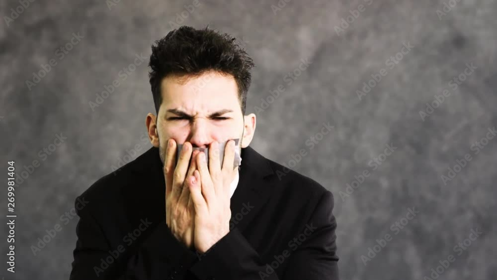 Businessman unable to talk Businessman unable to talk