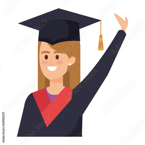 young woman student graduated celebrating