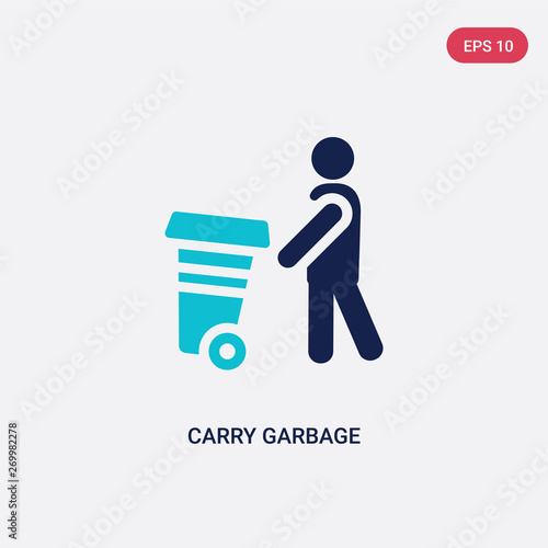 two color carry garbage vector icon from behavior concept. isolated blue carry garbage vector sign symbol can be use for web, mobile and logo. eps 10
