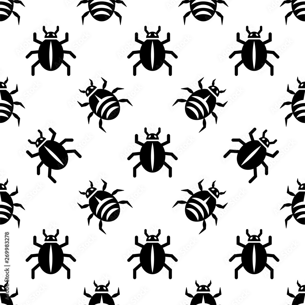 Bug Icon Seamless Pattern, Insect, Virus Bug Icon Seamless Pattern, Insect, Virus