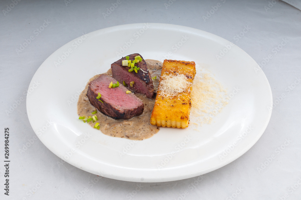 meat dish in a beautiful serve meat dish in a beautiful serve