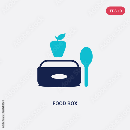 two color food box vector icon from bistro and restaurant concept. isolated blue food box vector sign symbol can be use for web, mobile and logo. eps 10