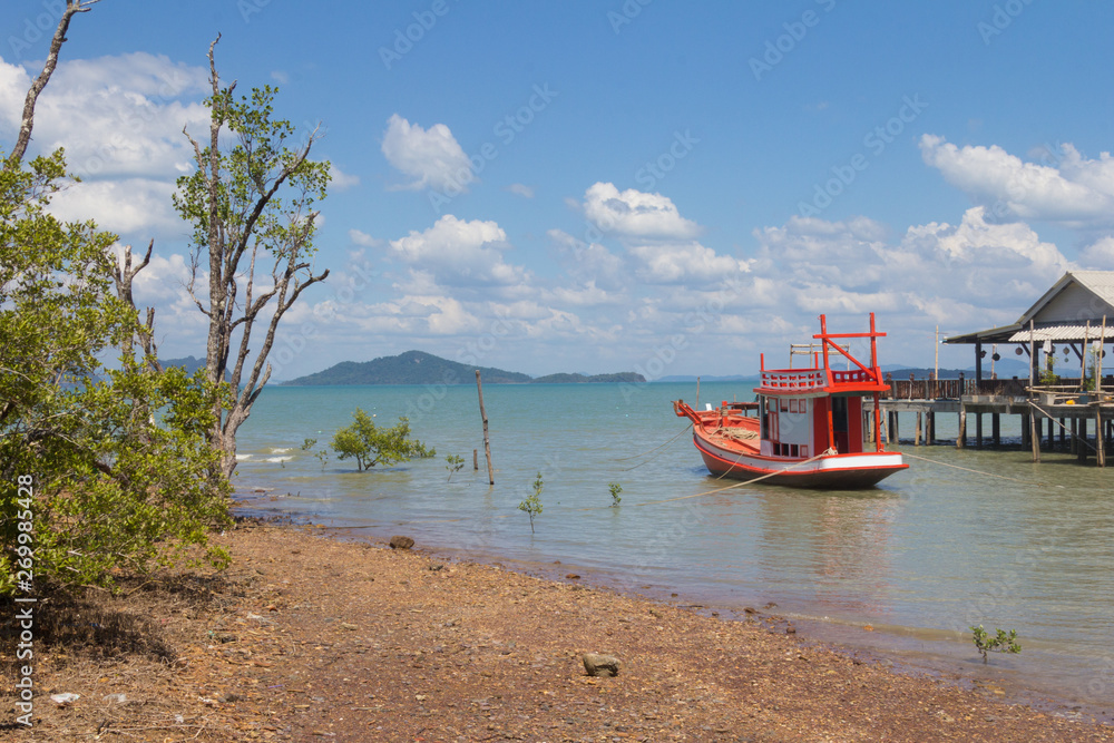 Fishing boat tise up on Koh Lanta, Krabi, Thailand