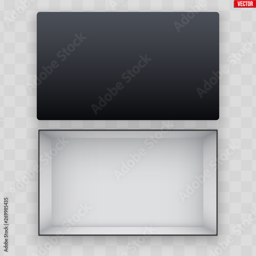 Blank of Open Black Shoe Box