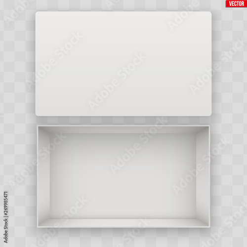 Blank of Open White Shoe Box