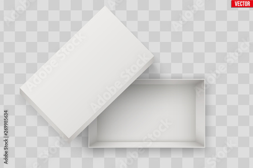 Blank of Open White Shoe Box photo