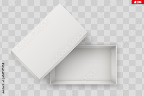 Blank of Open White Shoe Box