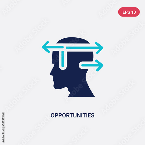 two color opportunities vector icon from brain process concept. isolated blue opportunities vector sign symbol can be use for web, mobile and logo. eps 10
