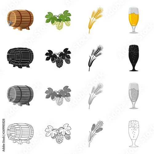 Vector design of pub and bar symbol. Set of pub and interior vector icon for stock.