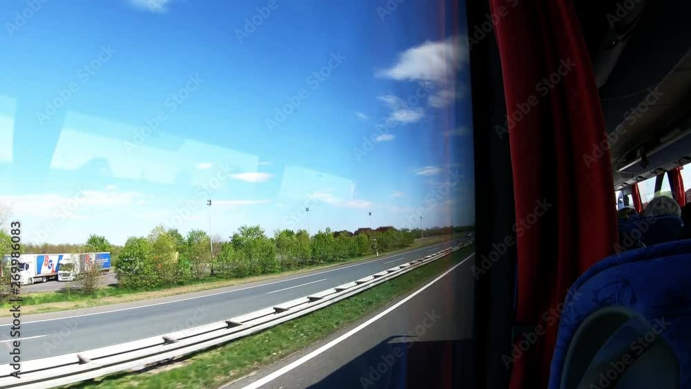 Bus Drive Trough Croatia On A Highway Inside View Bus Drive Trough Croatia On A Highway Inside View