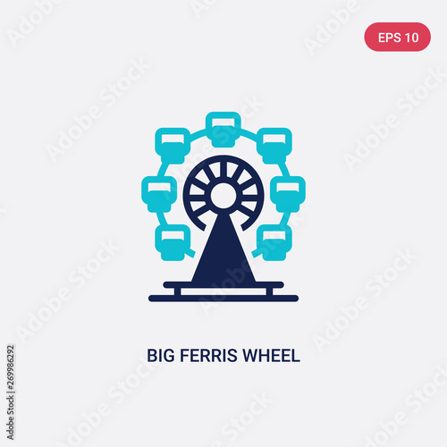 two color big ferris wheel vector icon from business concept. isolated blue big ferris wheel vector sign symbol can be use for web, mobile and logo. eps 10