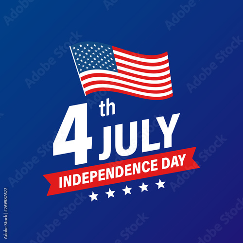 USA Independence Day 4th of July holiday. United states of America flag. Happy independence day banner. Memorial day. American background. Vector illustration.