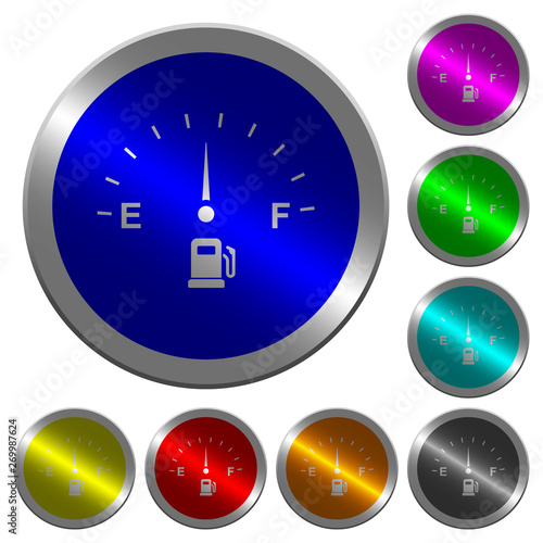 Fuel indicator luminous coin-like round color buttons