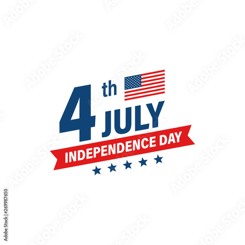 USA Independence Day 4th of July holiday. United states of America flag. Happy independence day banner. Memorial day. American background. Vector illustration.