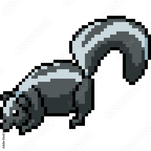 vector pixel art skunk