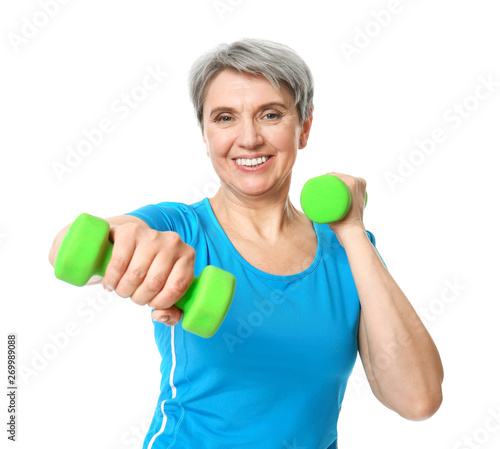 Sporty mature woman with du...