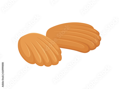 Shortbread dough cookies. Vector illustration on white background.